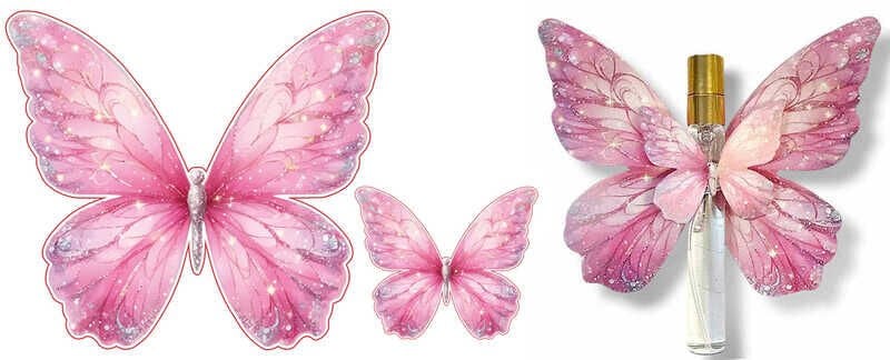DEKORATİF SÜS İKİ BOY KELEBEK PEMBE SET:25 ADET