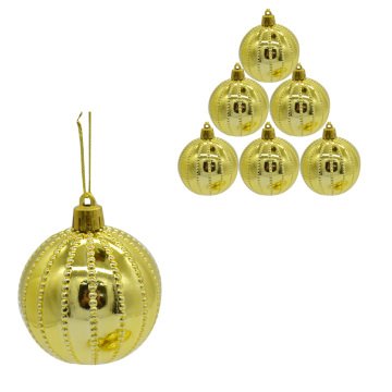 6'lı Çizgili Cici Top 6 Cm yılbaşı ağacı Topu