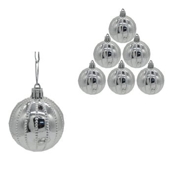 6'lı Çizgili Cici Top 6 Cm yılbaşı ağacı Topu