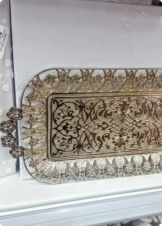 Dikdörtgen Metal Boş Yüzük,Söz,Nişan,Nikah Tepsisi