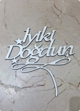 20x25 Cm Ahşap İyiki Doğdun Yazısı (Pasta Süsü)