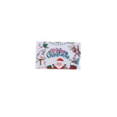 25x15x10 Cm Yılbaşı Desenli (Merry Christmas) Beyaz Komple Karton Hediye Kutuları