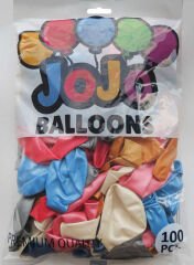 BALON METALİK 12 İNC (JOJO BALLOONS)KARIŞIK PK:100