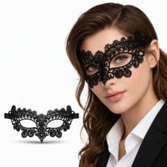 Siyah Dantel Venedik Maskesi Kadın – Zarif Parti & Balo Maskesi 1 No