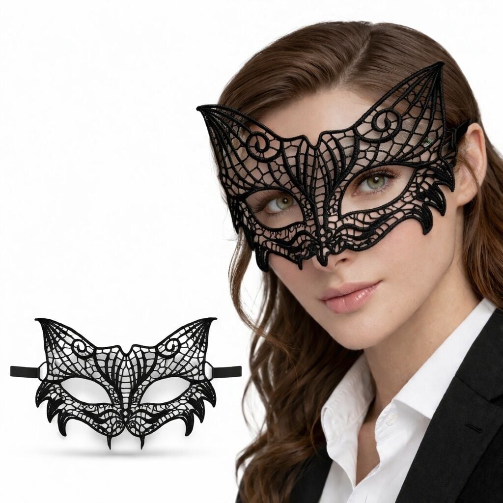Siyah Dantel Venedik Maskesi Kadın – Zarif Parti & Balo Maskesi 3 No