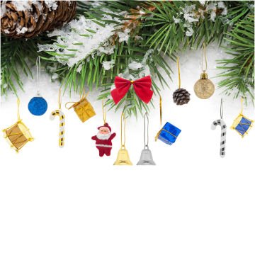 16 Lı Karışık Yılbaşı Ağaç Süsleme Seti
