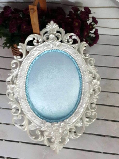 Bebek Odası ; Barok Osmanlı Polyester,Kumaş ( Mavi Kadife ) Kaplı Kapı Süsü Fon