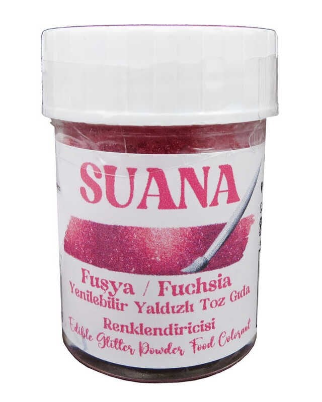GIDA BOYASI YENİLEBİLİR SİMLİ YALDIZLI FUŞYA 5 GR