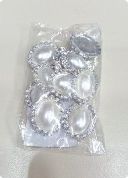 Oval Etrafı Taşlı Büyük inci