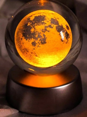 Dolunay Plastik altlıklı Işıklı Cam Küre