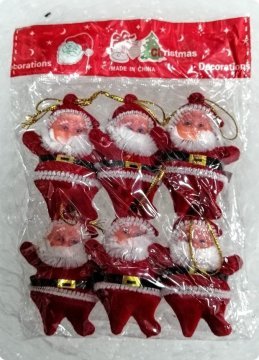 6'lı Mini noel baba süsleri