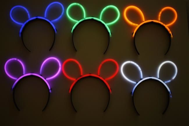 Karanlıkta Parlayan Fosforlu Glow  Taç Tavşan Kulağı Tacı Sarı Renk
