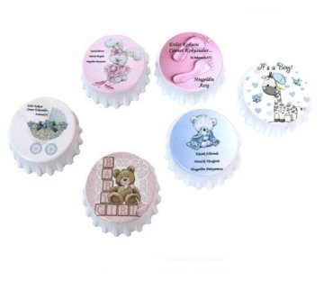 6 Cm UV Baskılı Küçük Fil Desenli Mıknatıslı Açacak ZURAFA PEMBE