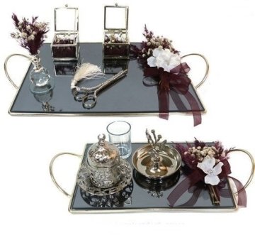 Süslü İtalyan Tepsi Seti ALTIN