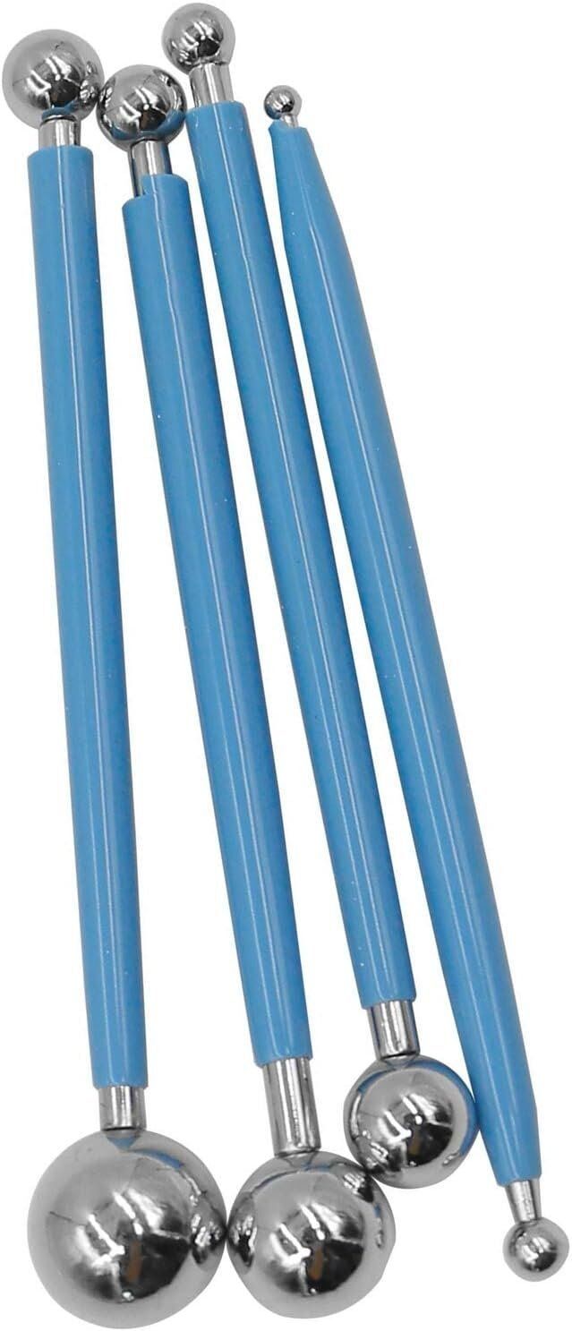 Çiçek Ütüsü, Top Ütü, 4lü Set, Top Uçlu Marzipan Set, Çiçek ve Kurabiye Şekil Verme, Modelleme Seti