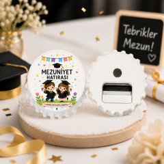 Mezuniyet çocukları Baskılı 6 cm yuvarlak açacak