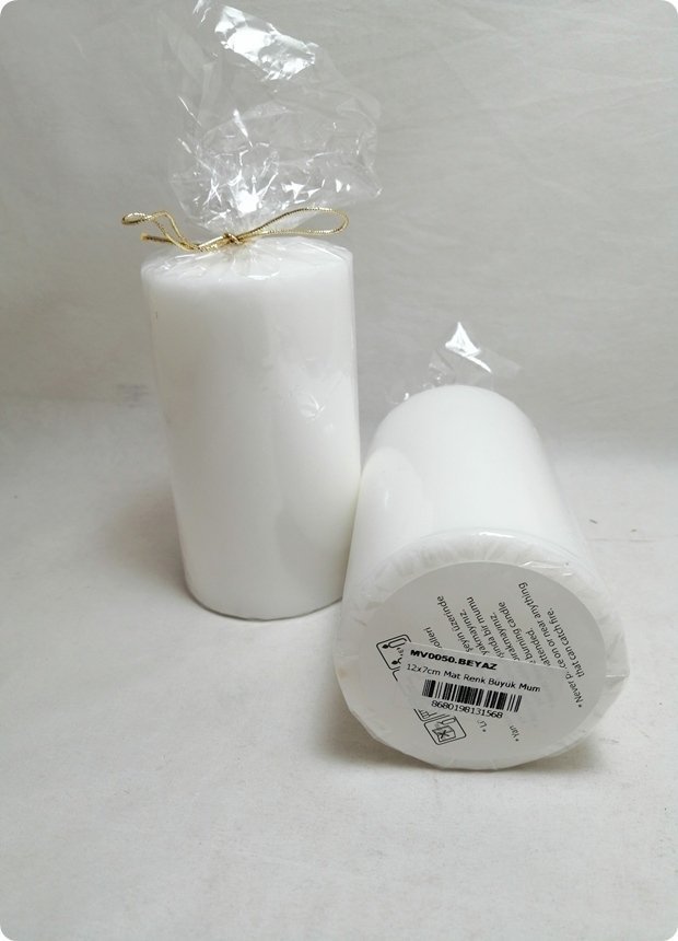 12x7 cm Mat Renk Büyük Mum