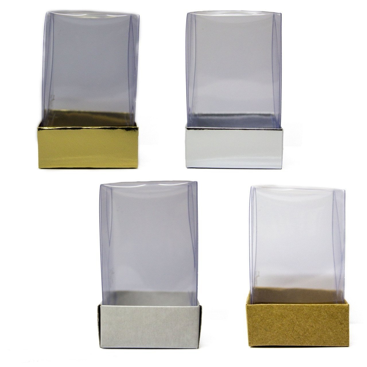 5x5x8 cm Altı Karton Asetat Kapaklı Kutu (25 adet)
