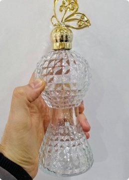 10 Lu Pvc Kelebek Tepelikli İnce Bel Büyük Boy Cam Kolonya Şişesi