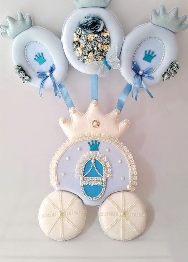 Bebek odası kapı süsü ;Balkabağı Araba