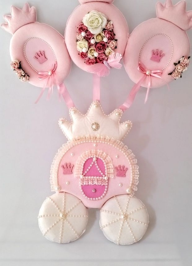 Bebek odası kapı süsü ;Balkabağı Araba