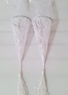 Beyaz Dantelli Şeffaf Pvc Külah (söz,nişan,nikah)
