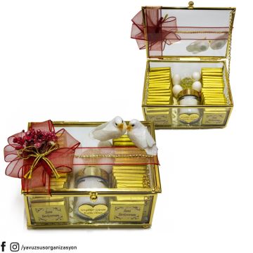 Sevgililer Günü Topuzlu Mumlu Çikolata Kutusu GUMUS