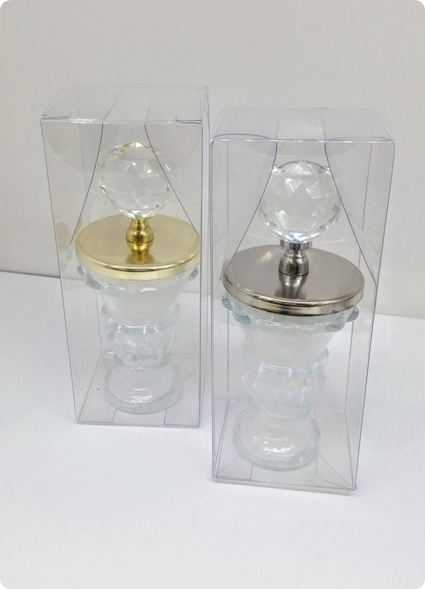 20 li Kristal Tepelikli Biblo Mum (Metal Kristal Tepelikli)
