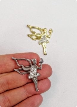 Taşlı su perisi Metal melek GUMUS