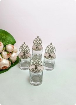 10 lu Metal Tepelikli İçi Boş Şekerlik / Bardak
