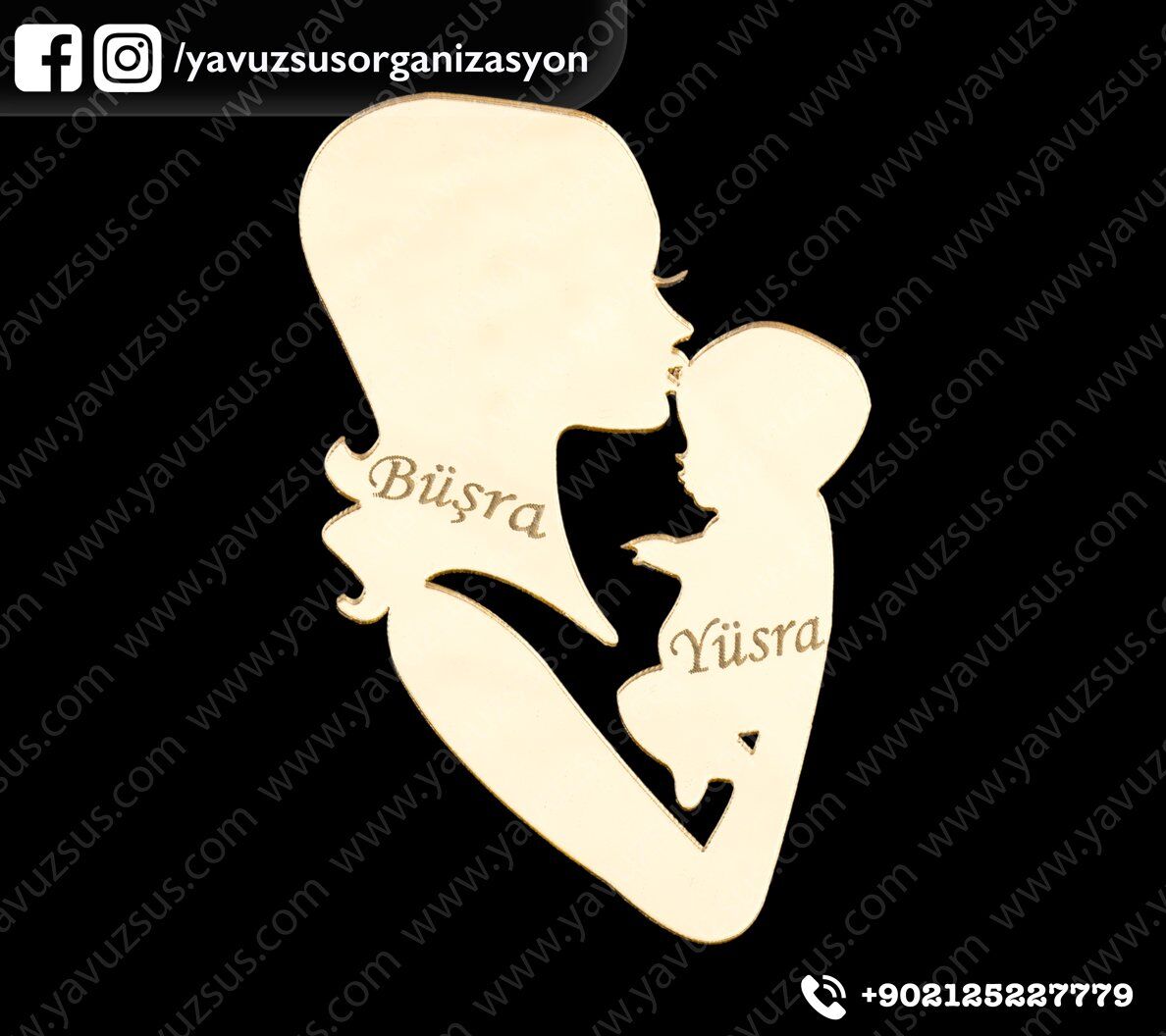 Anne bebek pleksi ayna (5*8cm) ALTIN