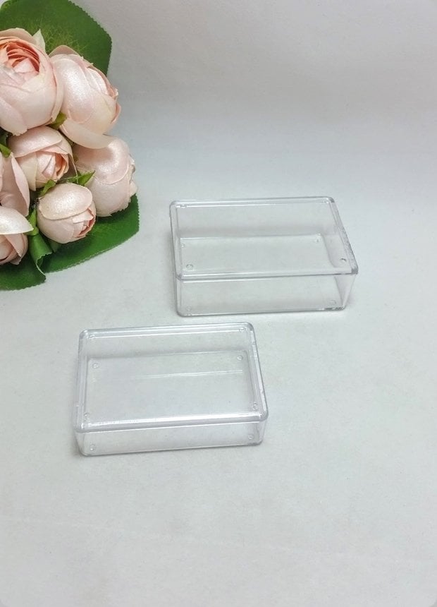 12 li Mika Pleksi Dikdörtgen Küçük Kutu 7,5x5x2 Cm