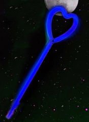 Karanlıkta Yanan Glow  Partisi Kalp Şekilli Asa Sopa 6 Renk 6 Adet