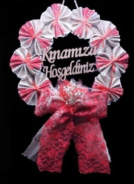 Kraft süslemeli kınamıza hoşgeldiniz kapı süsü