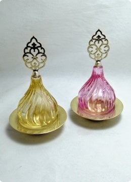 10 Lu İsim yazılı Büyük Boy Mevlana Üfleme Cam Lokumluk