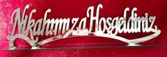 Nikahımıza Hoşgeldiniz Pleksi ayna & ahşap isimlik tabanlık ALTIN