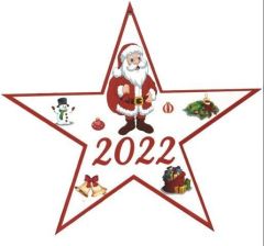 2025 Yıldız Şeklinde Yılbaşı Ahşap Süs(55*49cm)