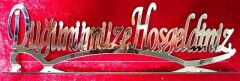 Düğünüzümüze Hoşgeldiniz Masaüstü Pleksi ayna & ahşap isimlik tabanlık ALTIN