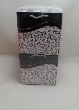 50'li 11x11 Cm Dalgalı Sarmaşık Desen Karton Çanta Poşet