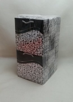 50'li 11x11 Cm Dalgalı Sarmaşık Desen Karton Çanta Poşet