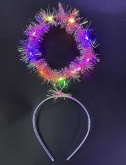 Led Işıklı Yanar Söner 3 Fonksiyonlu Melek Hare Taç Pembe Renk