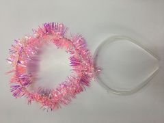 Led Işıklı Yanar Söner 3 Fonksiyonlu Melek Hare Taç Pembe Renk