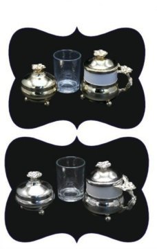3 lü Set Lüks Fincan, Bardak Lokumluk Takımı ALTIN