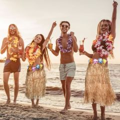 Hawaii Tarzı Hula Eteği – 60 cm Hasır Naturel Etek