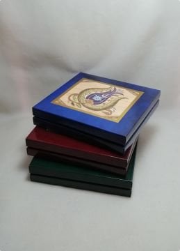 24 Lü 18x18 Cm Lale Desenli (Küçük Boy) Kare Lokum, Madlen Hediye Kutusu