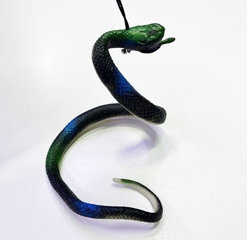 Siyah Renk Gerçekçi Silikon Yumuşak Yılan 37 cm