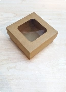 10x10x5 cm Pencereli Karton Asetat Kutu 20 li