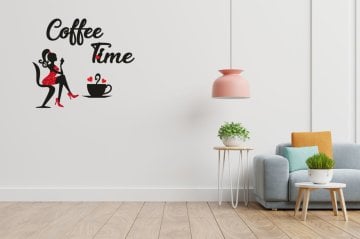 Coffe Time Kadın Figürlü Duvar Süsü