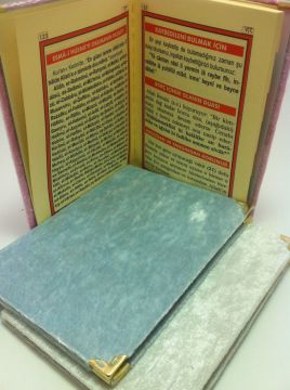 1 Paket 12.5x16.5 cm Kadife Kumaş Kaplı Yasin i Şerif