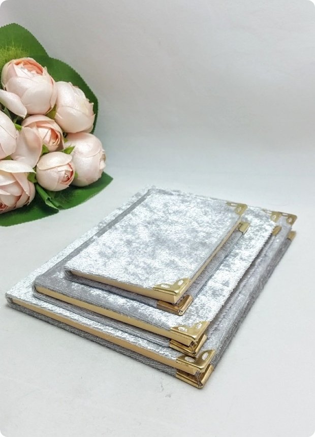 1 Paket 12.5x16.5 cm Kadife Kumaş Kaplı Yasin i Şerif